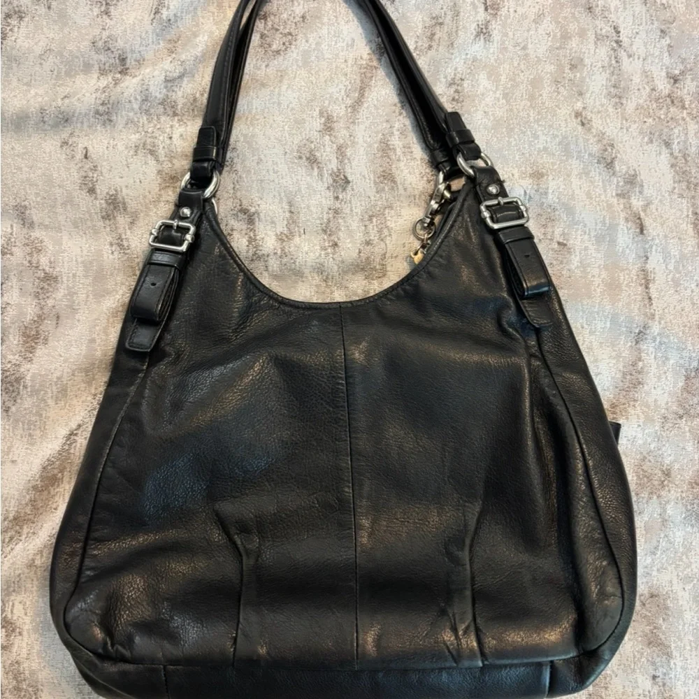 Coach Black Shoulder Bag with Silver Hardware - Picture 3 of 9